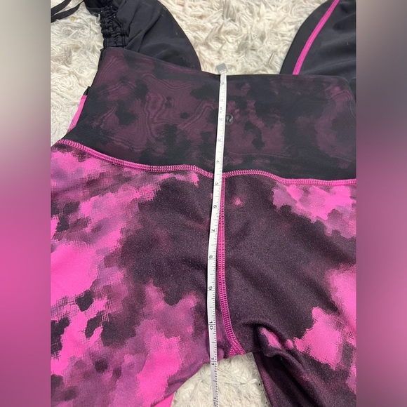 Lululemon Sweaty Endeavor Tight Blooming Pixie Raspberry Black Size 6 - Picture 15 of 16